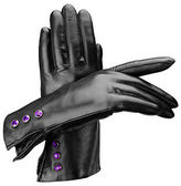 Thumbnail for your product : Swarovski Ladies Eaton Gloves with Buttons Black Nappa with Ruby Crystal Buttons made with ELEMENTS