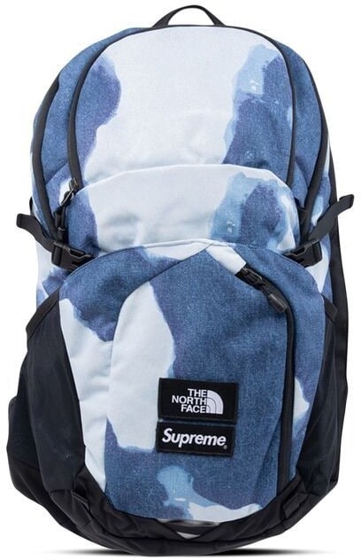 Supreme x The North Face bleached denim print backpack - ShopStyle