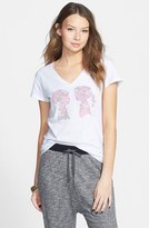 Thumbnail for your product : Boy Meets Girl 'Alice' Floral Logo Tee (Juniors)