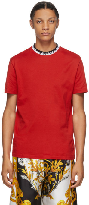 red versace shirt mens