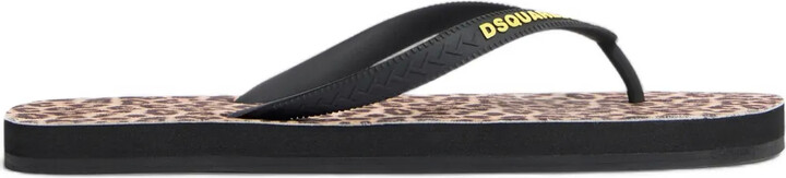 DSQUARED2 Leopard Print Flip Flops