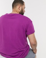 Thumbnail for your product : New Look Plus solid rose embroidered t-shirt in dark pink