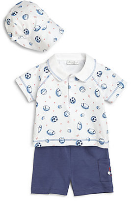 Kissy Kissy Infant's Three-Piece Pima Cotton Sports Shirt, Shorts & Hat Set