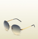 Thumbnail for your product : Gucci Flora Round Rimless Sunglasses