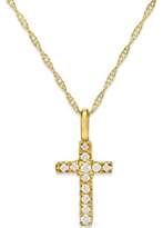 Thumbnail for your product : Macy's Diamond Accent Cross Pendant Necklace in 14k Gold