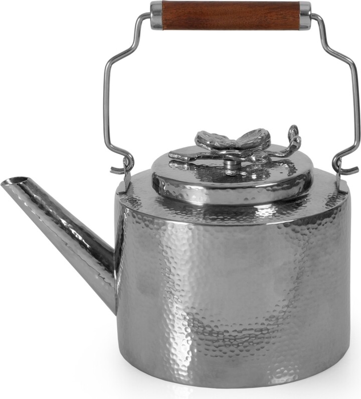 Whistling Kettle with Infuser Loose Leaf Stainless Steel Teapot Rose Gold Tea  Kettle for Stove Induction Stove Copper 2-Liter 2.1-Quart 