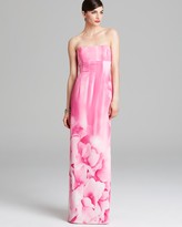 Thumbnail for your product : Monique Lhuillier Ml Gown - Strapless Printed Column