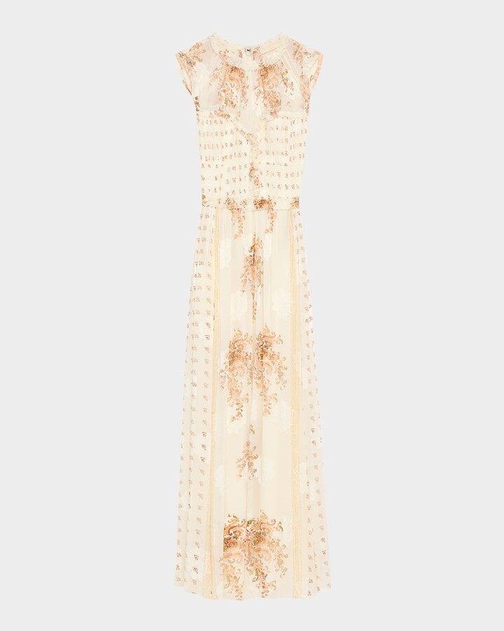 Ulla Johnson Kasia Sleeveless Floral Silk Midi Dress