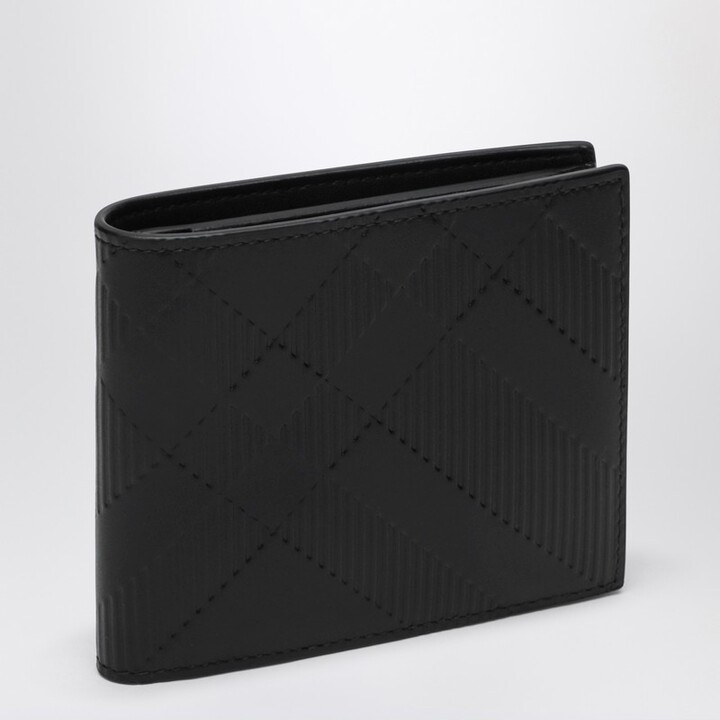 Burberry Black leather bi-fold wallet Check