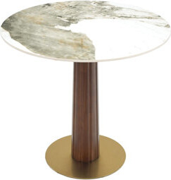 Farmhouse Round Dining Modern Bistro Table 39" - Solid Wood Tabletop, Breakfast Nook Small Table For 2-4(only table)