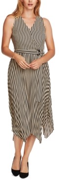 Vince Camuto Striped Belted Dress