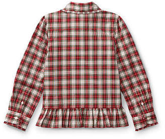 Ralph Lauren Tartan Cotton Peplum Shirt