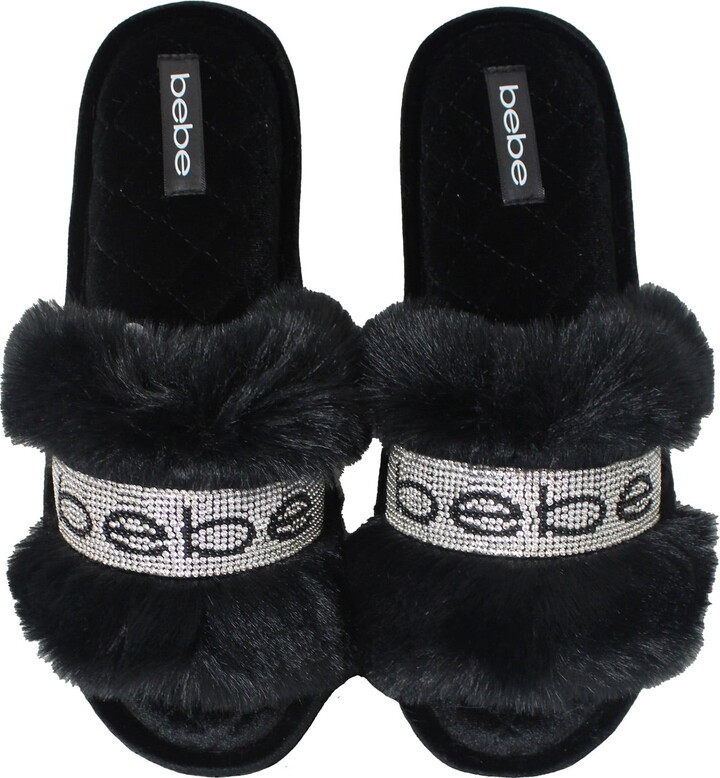 Bebe Women’s Glitter Slide Slipper