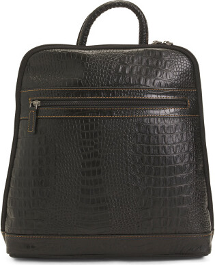 TJMAXX Buffalo Leather Hornback Croc Embossed Adele Backpack For Men