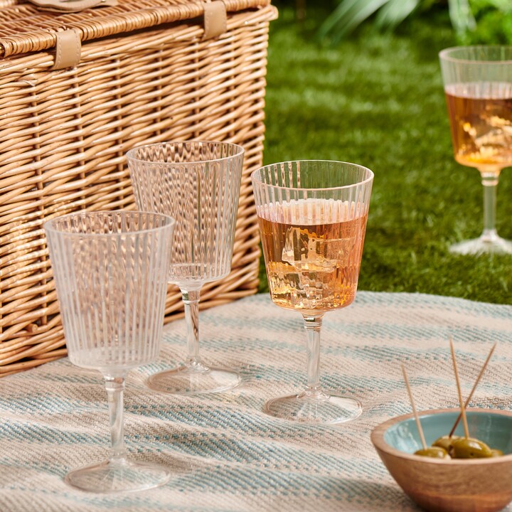Dunelm Set of 4 Ribbed Clear Acrylic Wine Glass Clear ShopStyle