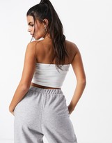 Thumbnail for your product : ASOS Petite DESIGN Petite organic cotton crop bandeau top in white