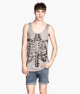Thumbnail for your product : H&M Tank Top with Printed Design - Gray melange/print - Men
