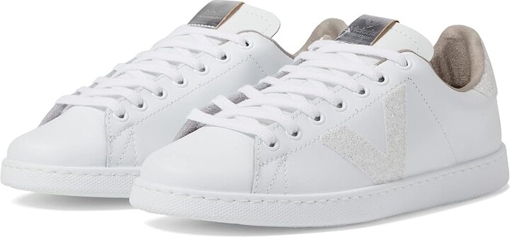 Victoria Tennis Leather Glitter V (Blanco) Women's Shoes - ShopStyle