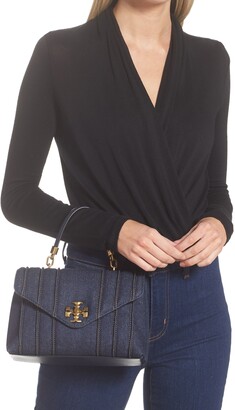 Tory Burch Kira Small Quilted Denim Satchel - ShopStyle