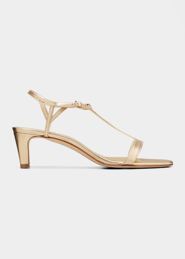 Kitten Heel Women's Gold Sandals | ShopStyle