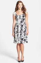 Thumbnail for your product : Maggy London Floral Print Jersey Peasant Top Dress