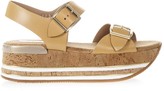 Thumbnail for your product : Hogan Maxi H222 Cork & Leather Sandals