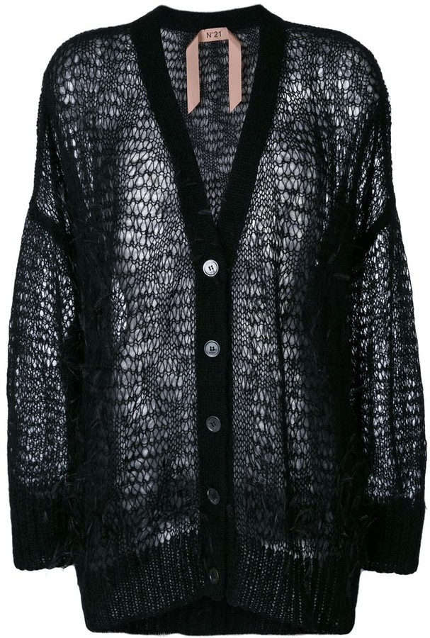 feather knit cardigan