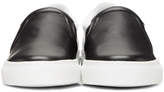 Thumbnail for your product : Lanvin Black and White Leather Slip-On Sneakers