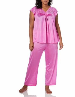 Shadowline Women's Plus Size Silhouette Short Cap Sleeve Pajama Set