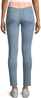 Rag & Bone Phila High-Rise Skinny Jeans with Colorblocking Detail