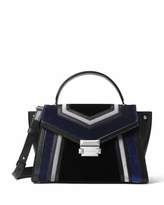 Thumbnail for your product : MICHAEL Michael Kors Whitney Medium Colorblock Velvet Satchel Bag