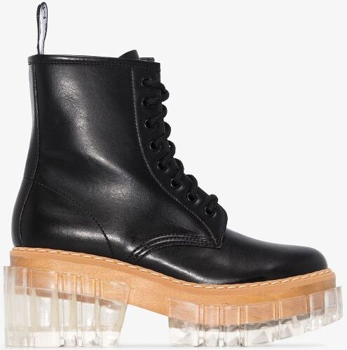 black platform combat boots
