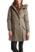 Thumbnail for your product : L'Agence Parka with Faux Fur in Khaki