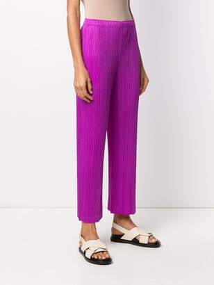 Pleats Please Issey Miyake Cropped Pleated Trousers