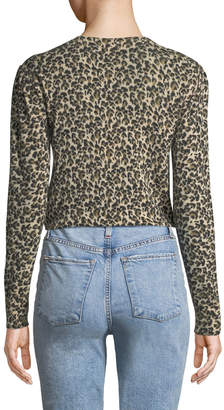 Rebecca Taylor Leopard-Print Merino Pullover Sweater