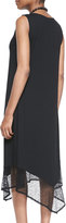 Thumbnail for your product : Eileen Fisher Sleeveless Lace-Trim Dress