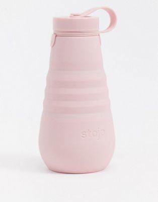 Stojo collapsible 550ml water bottle in pale pink