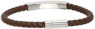 HUGO BOSS Brown Leather Braided Benn Bracelet