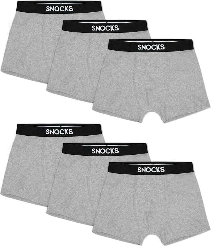 Snocks Boxers Men Multipack (6X) Mens Boxers Underwear Pack of 6 Grey Size  2XL - Men's Boxer Shorts Multipack Cotton - ShopStyle