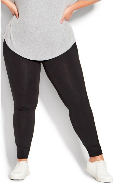 Ave Leisure AVENUE  Women's Plus Size Supima® High Rise Legging Black -  average - 26W/28W - ShopStyle