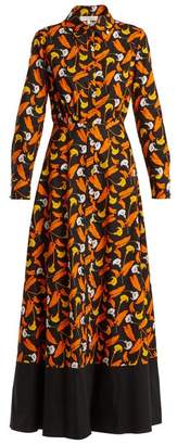 Borgo De Nor - Frida Calla Lily Print Cotton Maxi Dress - Womens - Orange Multi