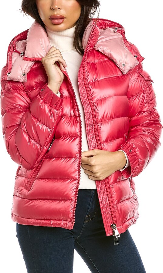 - Save 35% Red Moncler Rimac Velvet Down Jacket in Pink Womens Jackets Moncler Jackets 
