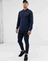 Thumbnail for your product : Jack and Jones Originals long sleeve logo polo in navy