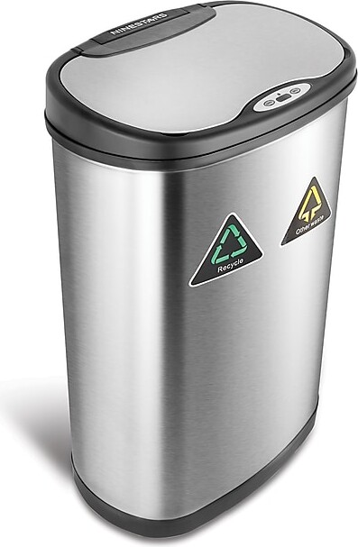 NineStars Nine Stars 13.2 Gallon Stainless Steel Motion Sensor Recycle Trash Can (DZT-50-13R)