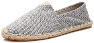 BEIGE fereshte Women's Breathable Canvas Flats Slip-On Espadrilles Loafer Shoes Khaki New EU44