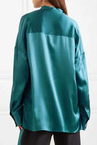Thumbnail for your product : Haider Ackermann Oversized Silk-charmeuse Shirt - Turquoise
