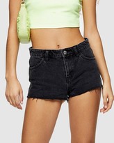Thumbnail for your product : Topshop Women's Black Denim - Low Rise Denim Shorts - Size 6 at The Iconic