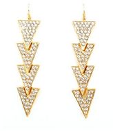 Thumbnail for your product : Charlotte Russe Linked Rhinestone Triangle Earrings