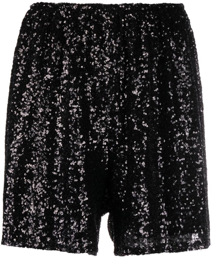 Womens black sequin shorts Clearance