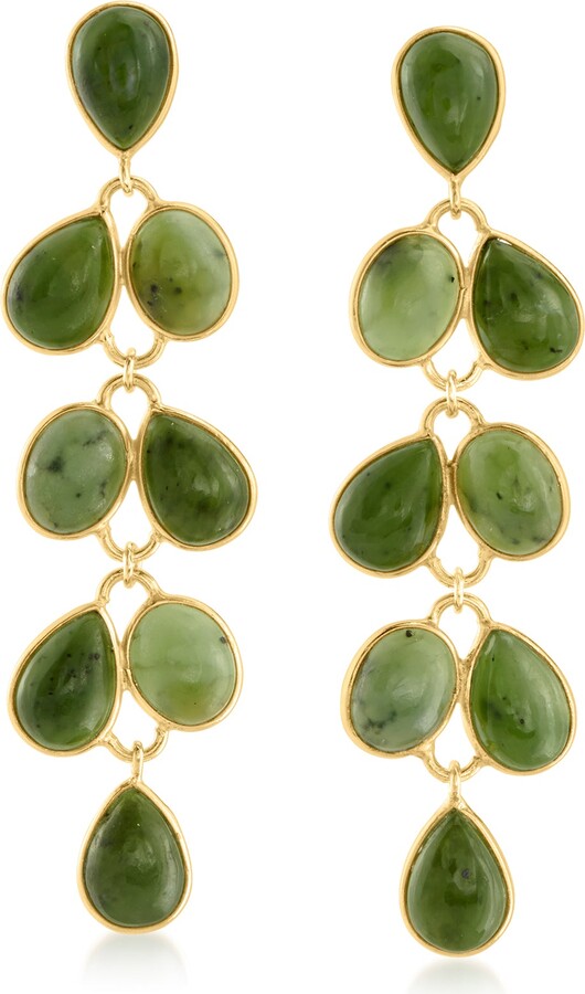 Ross-Simons Nephrite Jade Chandelier Earrings in 18kt Gold Over Sterling -  ShopStyle